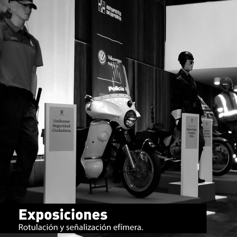 Rotulación y señalización en exposición, evento