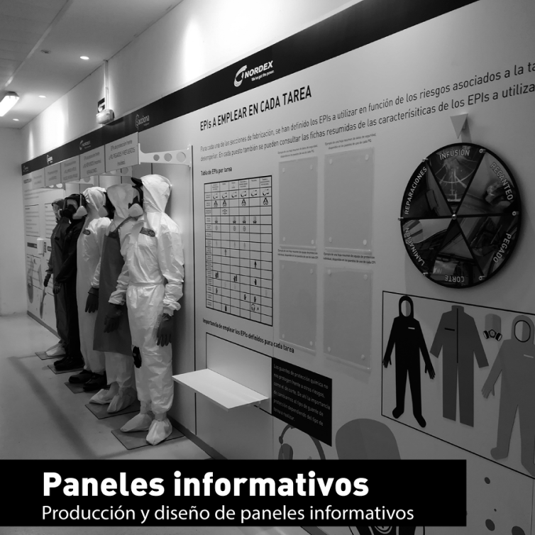 Panel informativo en centro de trabajo Acciona.